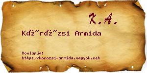 Körözsi Armida névjegykártya